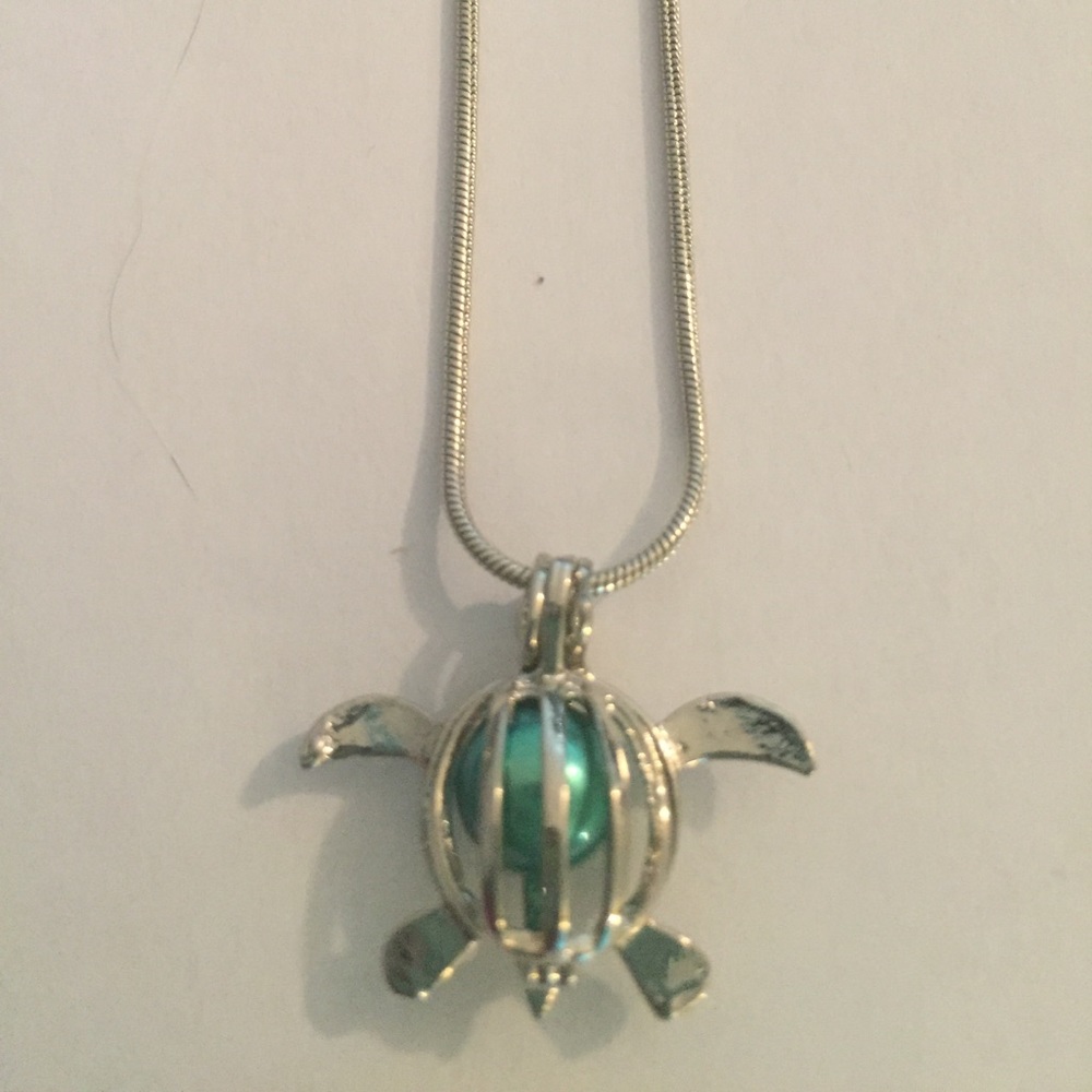 Sterling Silver Cage Pendants /with Pearls & Chain